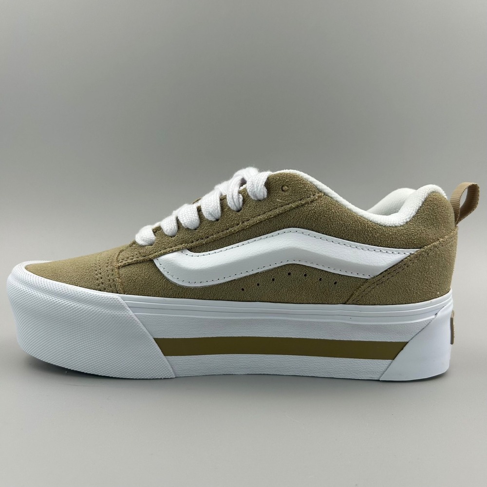 Vans Knu Stack Nostalgia Cornstalk Women Size 7 Beige Chunky Platform Shoes NEW - Picture 2 of 6